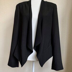 VINCE CAMUTO Black Open Front Drape Blazer Size 12